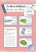 Vorschau - Arbeitsblätter - Schleichdiktat - Wörter mit W/w (1.Klasse) - Deckblatt