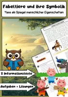Vorschau - Arbeitsblätter - Fabeltiere und ihre Symbolik: Werte & Moral - Deckblatt