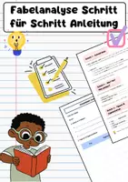 Vorschau - Arbeitsblätter - Fabelanalyse Schritt für Schritt Anleitung - Deckblatt