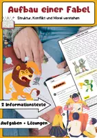 Vorschau - Arbeitsblätter - Aufbau einer Fabel: Merkmale, Struktur, Moral, Arbeitsblätter - Deckblatt
