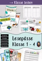 Vorschau - Arbeitsblätter - 50 Lesepässe für die Klasse 1 bis 4 (mit Urkunden, Lesezeichen, Klassenlisten & Elternbriefen) - Deckblatt