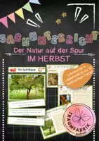 Vorschau - Stationenlernen - Heimische Pflanzen im Herbst: Kartei + Legeübung - Deckblatt