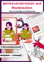 Vorschau - Arbeitsblätter - Werbeversprechen und Manipulation - Deckblatt