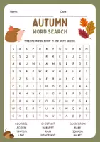 Vorschau - Arbeitsblätter - Autumn Word Search Worksheet Englisch - Deckblatt