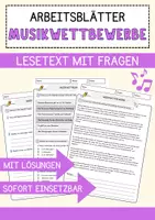 Vorschau - Arbeitsblätter - Musikwettbewerbe Musik Lesetext mit Richtig Falsch Multiple Choice und Offenen Fragen - Deckblatt