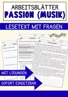 Vorschau - Arbeitsblätter - Passion (Musik) Musik Lesetext mit Richtig Falsch Multiple Choice und Offenen Fragen - Deckblatt
