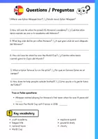 Vista previa - Hojas de trabajo - ⚽ Reading Pack Bilingüe – Football Players | Lecturas en Inglés y Español · Comprensión lectora 5º–6º y ESO - página 2