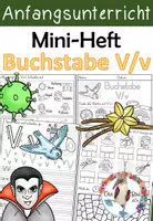 Vorschau - Arbeitsblätter - Buchstabe V v - Miniheft - Faltheft - Buchstabeneinführung - Deckblatt