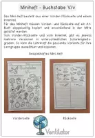Vorschau - Arbeitsblätter - Buchstabe V v - Miniheft - Faltheft - Buchstabeneinführung - Seite 1