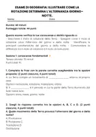 anteprima - Compiti in classe/Test - Illustrare come la rotazione determina l’alternanza giorno–notte - Pagina 1