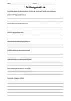 Vorschau - Arbeitsblätter - Schlangensätze zum Thema Schulsachen - Deckblatt