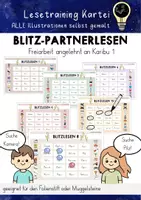 Vorschau - Arbeitsblätter - Blitzlesen Freiarbeit | Lesetraining Partnerlesen an Karibu 1 orientiert - Deckblatt
