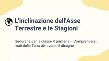 anteprima - Presentazioni / Lavagne - Rappresentare con un disegno l’inclinazione dell’asse terrestre e la formazione delle stagioni - Pagina 1