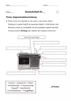 Vorschau - Klassenarbeiten - Gegenstandsbeschreibung. Klassenarbeit. Eine eigene Gegenstandsbeschreibung verfassen - Seite 1
