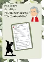 Vorschau - Arbeitsblätter - Musik Probe Mozart und Die Zauberflöte - Deckblatt