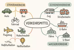 Vorschau - Arbeitsblätter - AB mit Fragen zum Thema "Verkehrsmittel" + Lösungsblatt + Mindmap + Infografik - Seite 2