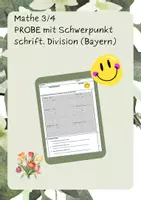 Vorschau - Arbeitsblätter - Matheprobe zur schriftlichen Division (mit Sachaufgabe!) - Deckblatt
