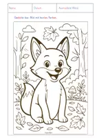 Vorschau - Arbeitsblätter - Herbst Ausmalbilder - Fuchs Klasse - Seite 1