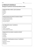anteprima - Quiz - Predicato nominale vs predicato verbale - Pagina 1