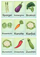 Vorschau - Bildkarten - Gemüse Bild-Wort-Kärtchen - Seite 1