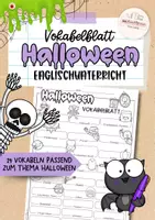 Vorschau - Arbeitsblätter - Vokabelblatt | Halloween im Englischunterricht | 29 Vokabeln mit Visualisierung - Deckblatt