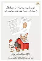 Vorschau - Arbeitsblätter - Wir erforschen den Code auf dem Ei - Hühnerwerkstatt - Deckblatt