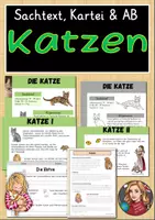 Vorschau - Arbeitsblätter - Katze als Haustier - Deckblatt