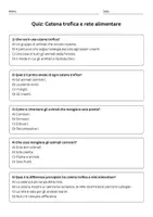anteprima - Quiz - Confrontare catena trofica e rete alimentare, evidenziando somiglianze e differenze. - Pagina 1