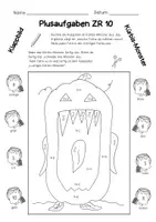 Vorschau - Arbeitsblätter - Zahlenraum 10, 20 & 100 - "Lustige Kürbis-Monster" Klappbilder | Rechnen und Malen | Geheimes Bild | Mathematikunterricht Grundschule | Üben | Fördern | Wiederholen | Rechenspaß - Seite 3