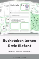 Vorschau - Arbeitsblätter - Buchstabe E - Übungen für die 1. Klasse - Deckblatt