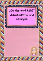 Vorschau - Arbeitsblätter - Ob das wohl hält? Forscherstunde zum Bauen und Konstruieren - Deckblatt
