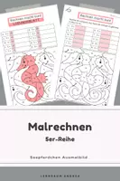 Vorschau - Arbeitsblätter - Einmaleins: Malrechnen 5er-Reihe – Seepferdchen Ausmalbild - Deckblatt