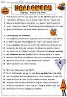 Vorschau - Text - Infotext / Sachlesetext "Halloween - Urpsrung, Bräuche und Kritik" Deutsch / DaZ / KBW #huhuhalloween - Seite 1