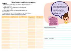 Vorschau - Arbeitsblätter - Sätze bauen_Wortarten - Deckblatt
