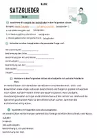 Vorschau - Test - Satzglieder Kurztest - Deckblatt