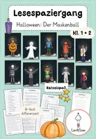 Vorschau - Arbeitsblätter - Lesespaziergang Halloween: Der Maskenball | Kl. 1+ 2 - Deckblatt
