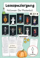 Vorschau - Arbeitsblätter - Lesespaziergang Halloween: Der Maskenball | Kl. 3 + 4 - Deckblatt