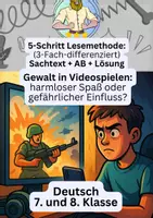 Vorschau - Arbeitsblätter - Gewalt in Videospielen | Sachtext - Deckblatt