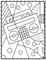 Vorschau - Mal- und Bastelvorlagen - Musik und Kunst – Pop Art Ausmalbilder für den Unterricht - Seite 3