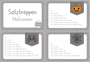 Vorschau - Fördermaterial/Inklusion - Satztreppen Halloween - Lesekarten - Klettkarten - Seite 2