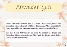 Vorschau - Arbeitsblätter - Herbstvokabular - Seite 1
