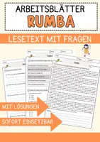 Vorschau - Arbeitsblätter - Rumba Musik Lesetext mit Richtig Falsch Multiple Choice und Offenen Fragen - Deckblatt