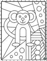 Vorschau - Mal- und Bastelvorlagen - Affe Kreative Pop Art Ausmalbilder Materialpaket - Seite 2