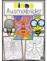 Vorschau - Mal- und Bastelvorlagen - Biene Pop Art – Kreative Ausmalbilder für Kinder - Deckblatt
