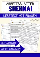 Vorschau - Arbeitsblätter - Shehnai Musik Lesetext mit Richtig Falsch Multiple Choice und Offenen Fragen - Deckblatt