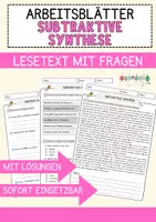 Vorschau - Arbeitsblätter - Subtraktive Synthese Musik Lesetext mit Richtig Falsch Multiple Choice und Offenen Fragen - Deckblatt