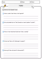 Vorschau - Arbeitsblätter - Taiko Musik Lesetext mit Richtig Falsch Multiple Choice und Offenen Fragen - Seite 3