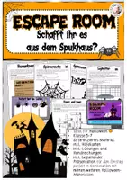 Vorschau - Arbeitsblätter - Escape Room Halloween Deutsch 5-7 Spukhaus - Deckblatt