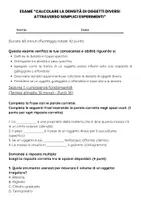anteprima - Compiti in classe/Test - Esperimenti: calcolare la densità degli oggetti - Pagina 1