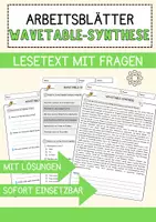 Vorschau - Arbeitsblätter - Wavetable-Synthese Musik Lesetext mit Richtig Falsch Multiple Choice und Offenen Fragen - Deckblatt